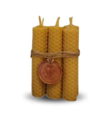 6 velas de miel de 10cm x 2cm